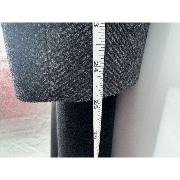 Vintage Forecaster of Boston 12 Gray Coat Cashmere Velvet Collar Herringbone Woo - Picture 15 of 15